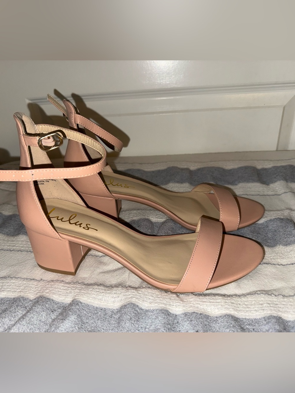 Lulu's Dusty Pink Ankle-Strap Block Heels
